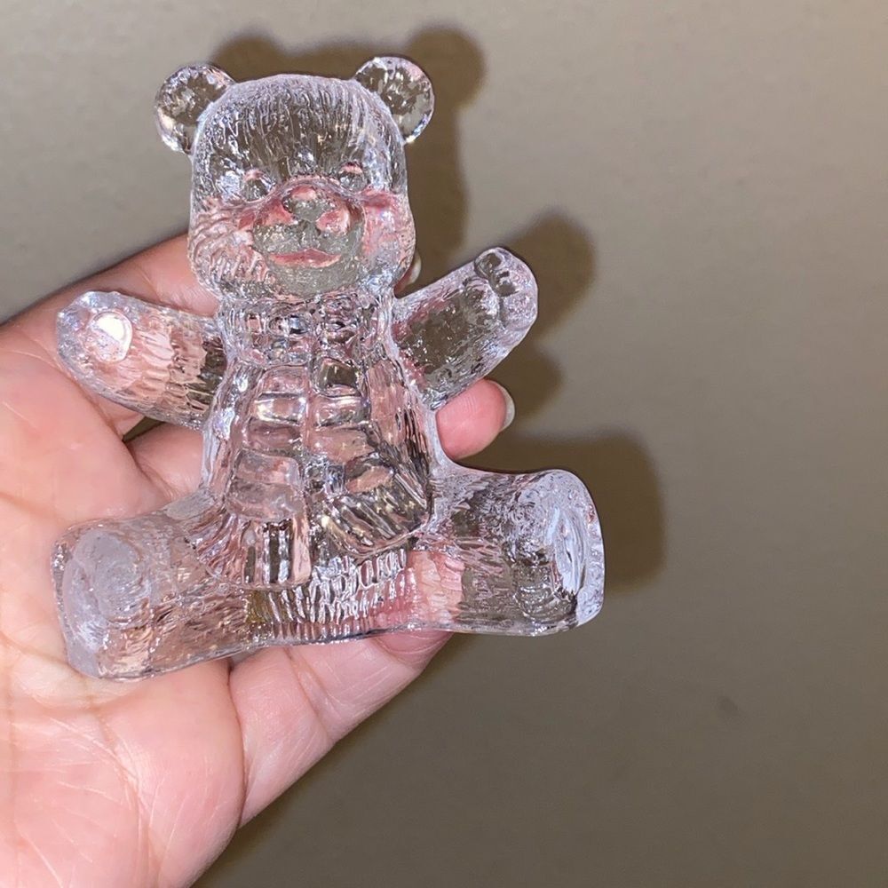 Lead Crystal Clear Glass Bear Figurine Teddy Bear 🧸